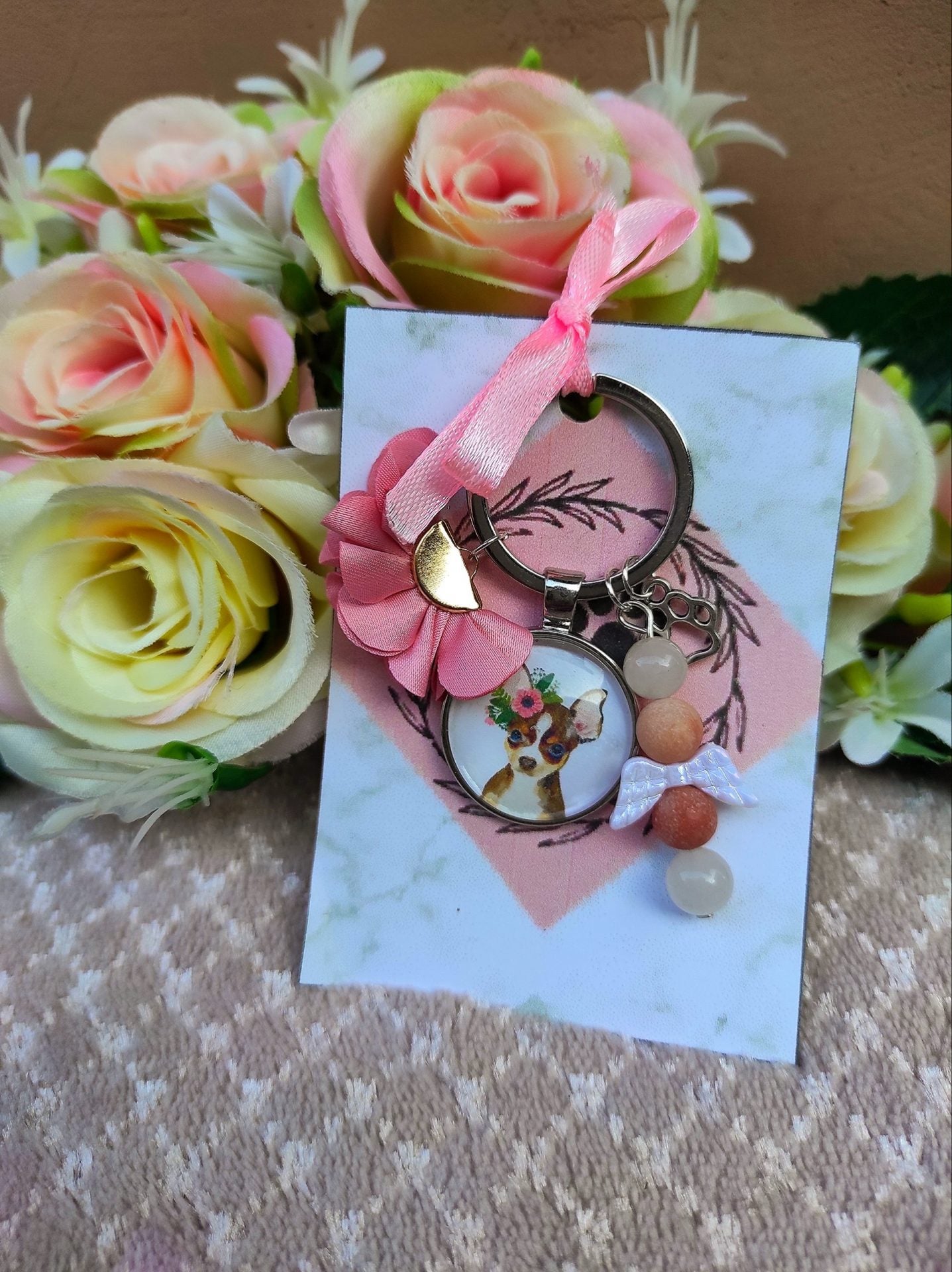 Csivava kutyás ásvány kulcstartó